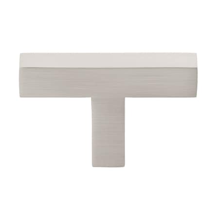 Gliderite Hardware 2-in. Solid Square Cabinet T-Knob Satin Nickel 21683-T-SN-1